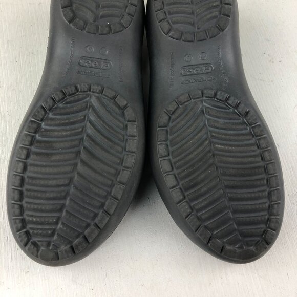Crocs Women's Size 5 Kadee Black Closed Toe Slip On Rubber Ballet Flats - Picture 11 of 13